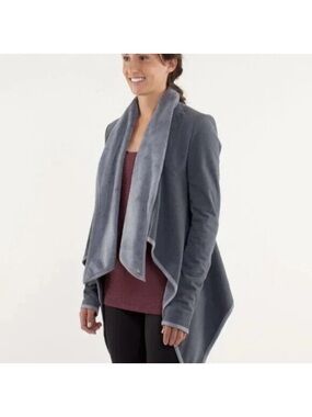 lululemon athletica Draped Open-Front Cardigan in Gray